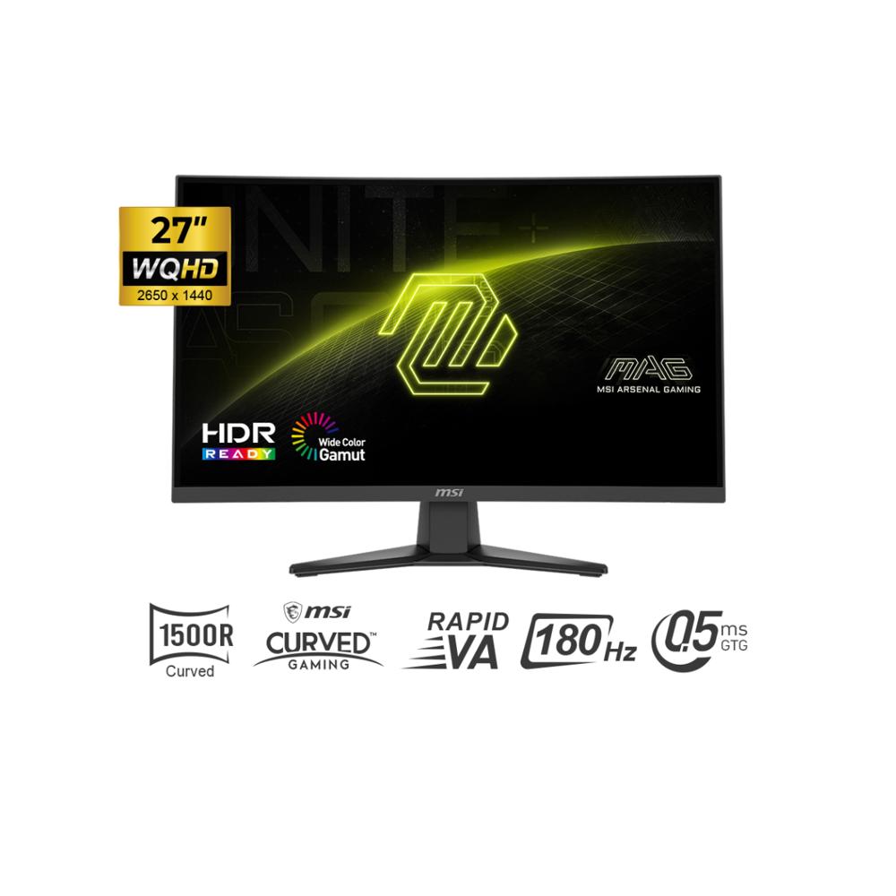 Monitor Gaming MSI MAG 275CQF E18 27 Curvo QHD 2560x1440 180Hz 0.5ms DP HDMI Rapid VA