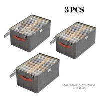 3 Pcs Organizadoras Plegable De Ropa Caja De Almacenamiento Con Tapa y Divisiones