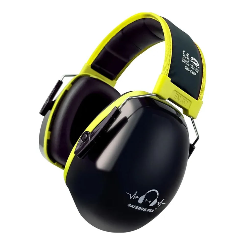 Audífonos Antiruido Orejeras Niño y Joven 4 a 12 años Negro Verde - Safebuilder
