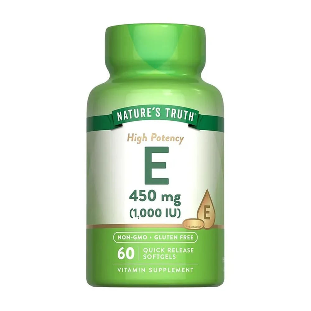 Vitamina E 450 mg 1,000 UI - 60 Cápsulas Blandas