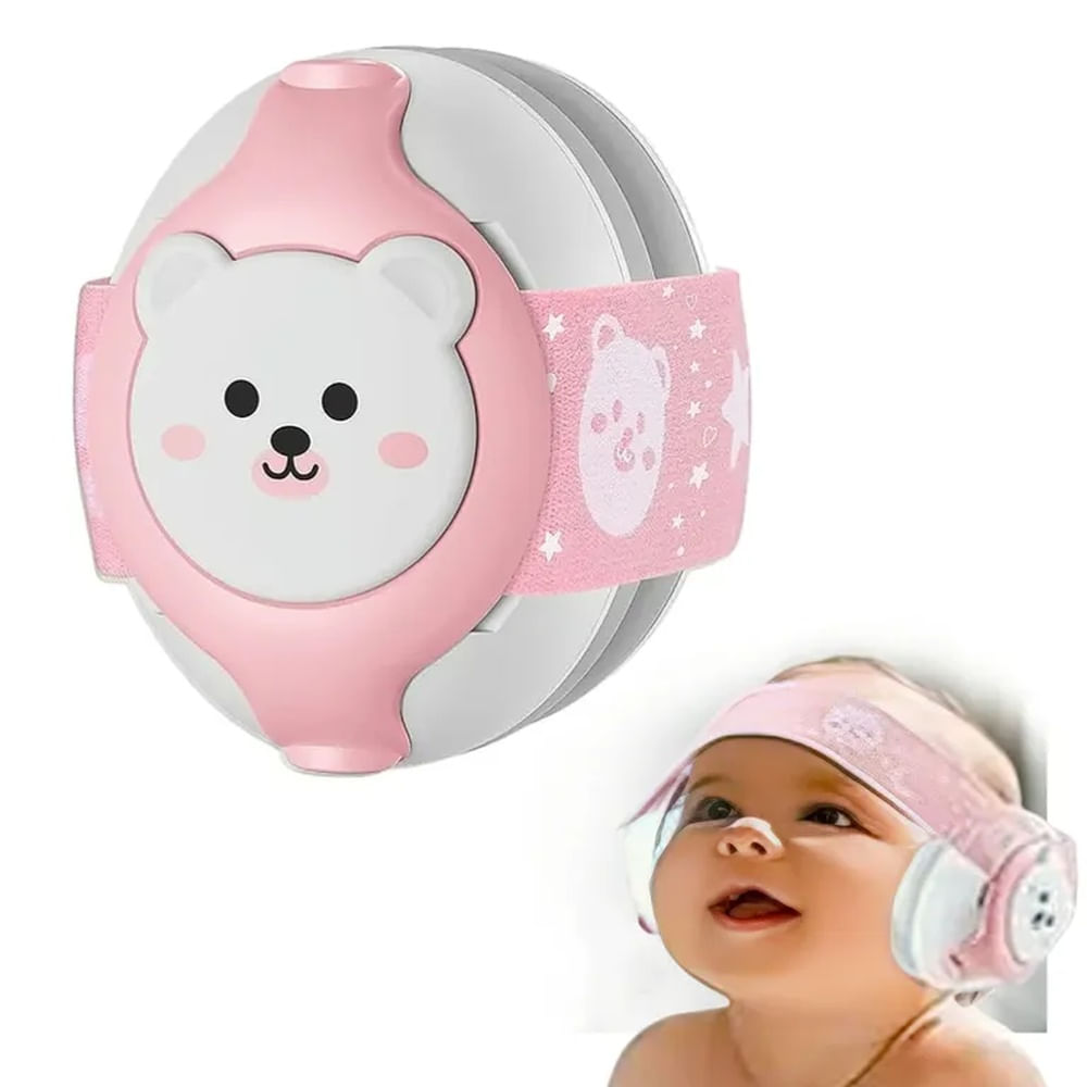 Audifonos Antiruido Orejeras Bebés 1-18 Meses Vincha Ajustable ROSA - YOMAY
