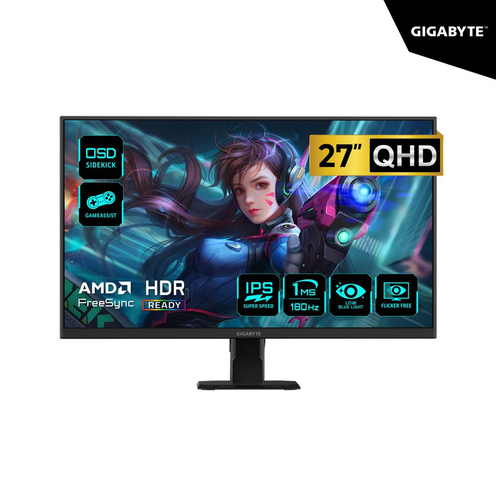MONITOR GIGABYTE GS27QA 27 QHD 2560x1440 180HZ 1MS HDMI DP FREESYNC