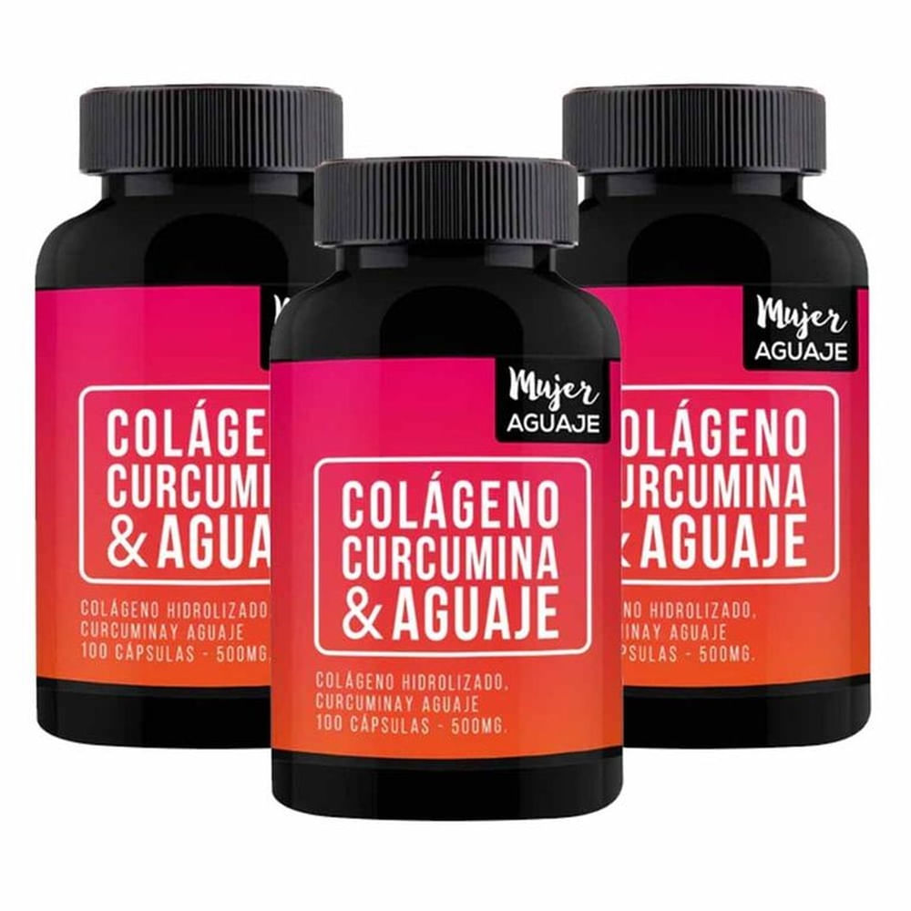 Colágeno Curcumina y Aguaje 500 mg Mujer Aguaje Pack x 3