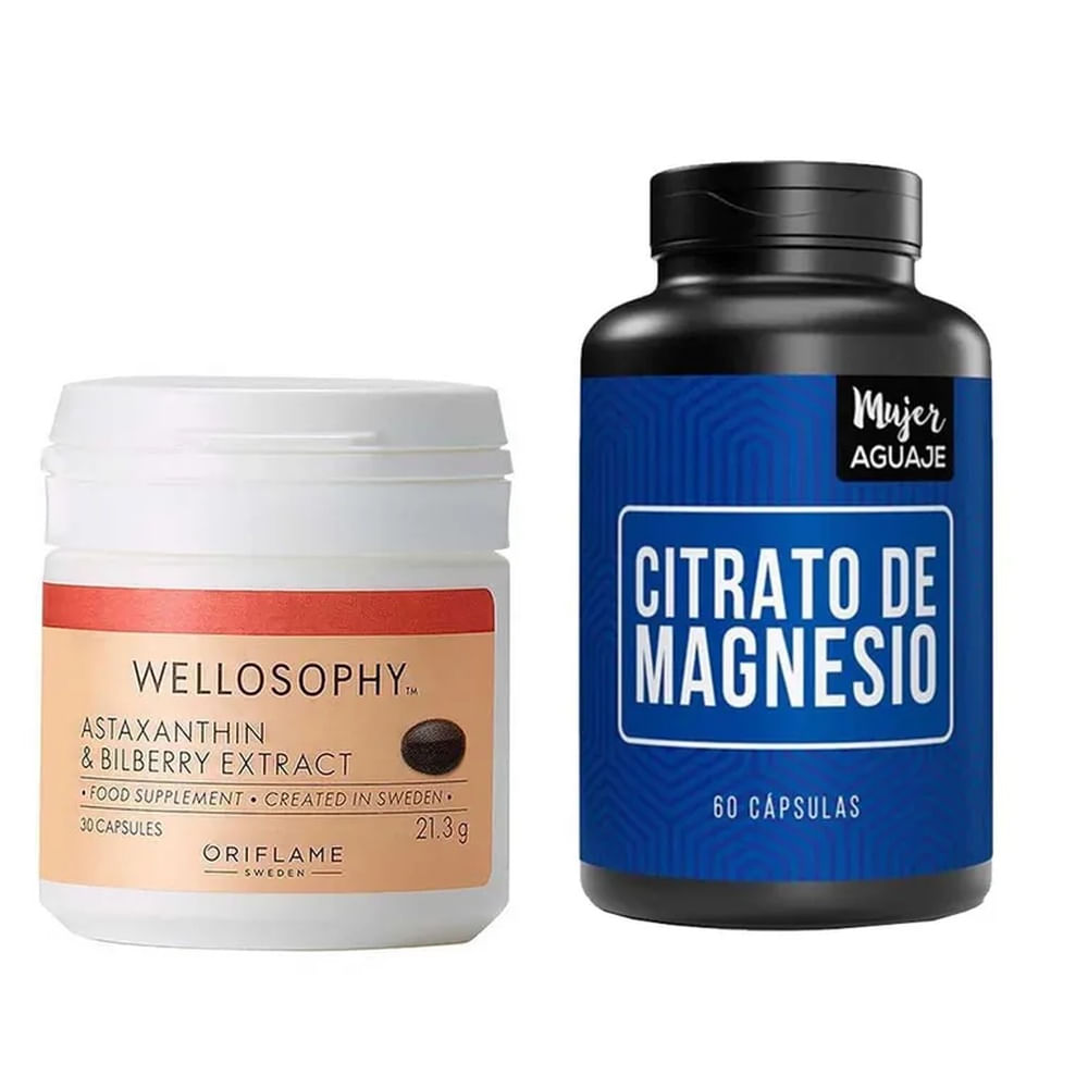 Astaxantina Cápsulas + Citrato de Magnesio Cápsulas Mujer Aguaje
