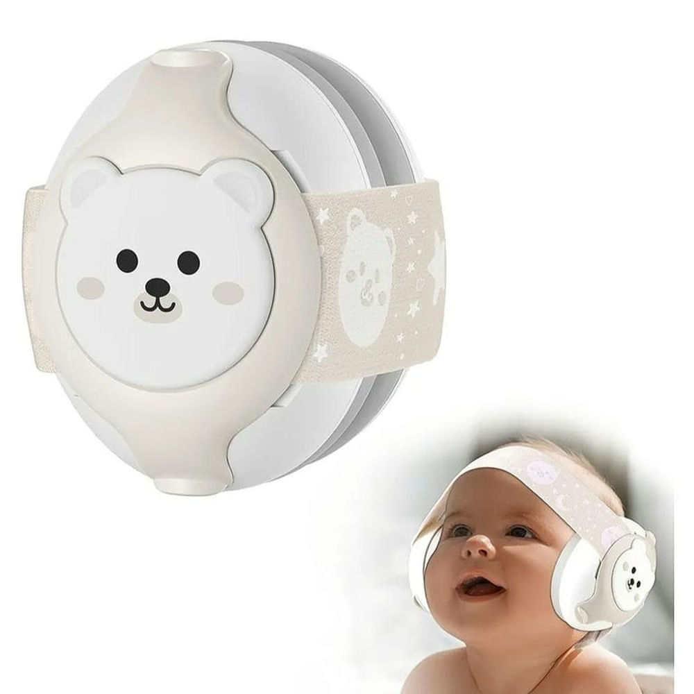 Audifonos Antiruido Orejeras Bebés 1-18 Meses Vincha Ajustable BEIGE - YOMAY