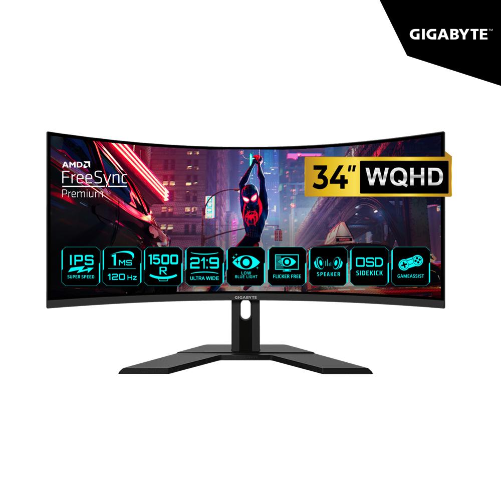 Monitor Gaming Gigabyte GS34WQCA 34  Curvo WQHD 3440x1440 120Hz 1ms FreeSync Premium