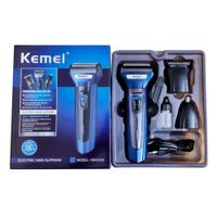 Máquina Kemei Km-6330 Cortapelos Eléctrica 3 En 1 Azul