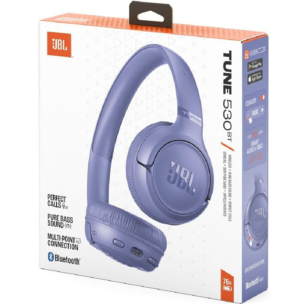 Audífonos JBL Tune 530BT Bluetooth 6.0 Hasta 76 Horas y Micrófonos Duales Morado