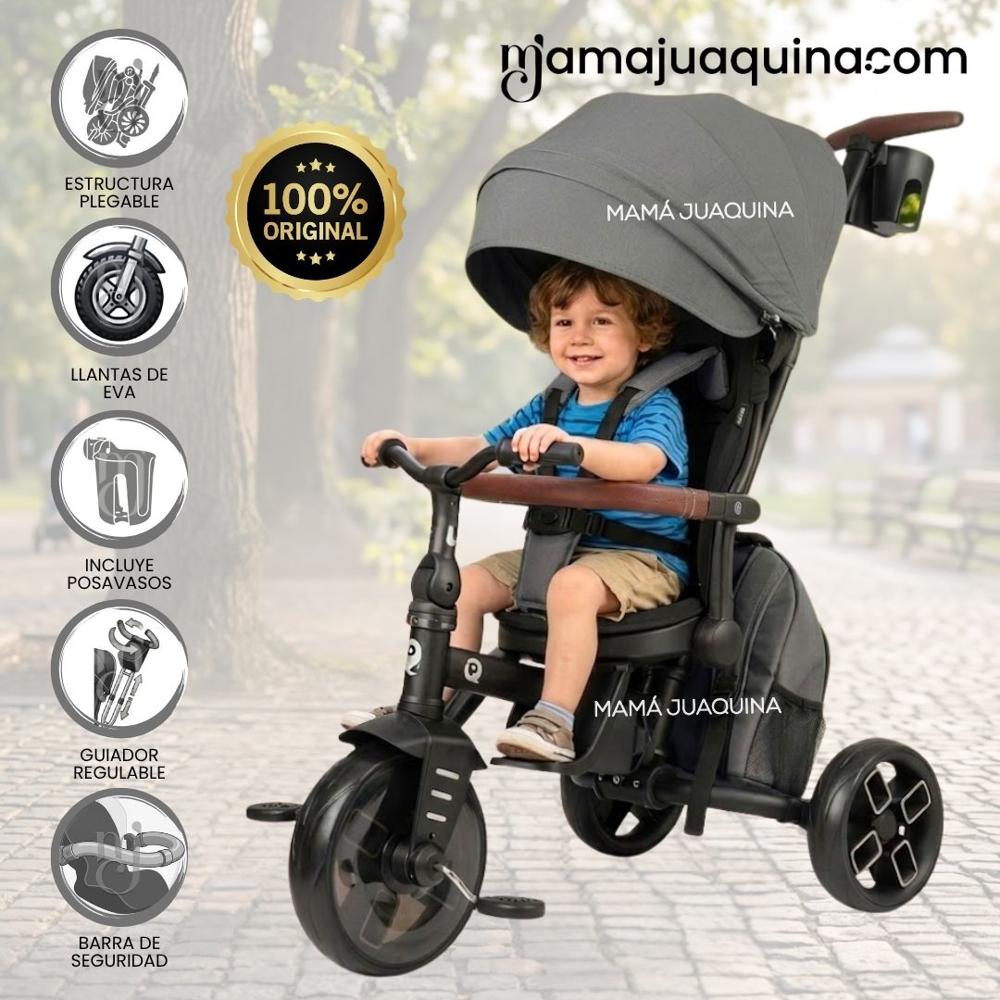 Triciclo Guiador SHELY PLUS para Niños con Mochila Gray