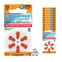 Pilas 13 Para Audífonos De Sordera - Powermax Caja 60 Unidades. Hecho en Reino Unido