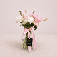 Florero Tiffany - para el Hogar -Peonias Rosas inglesas