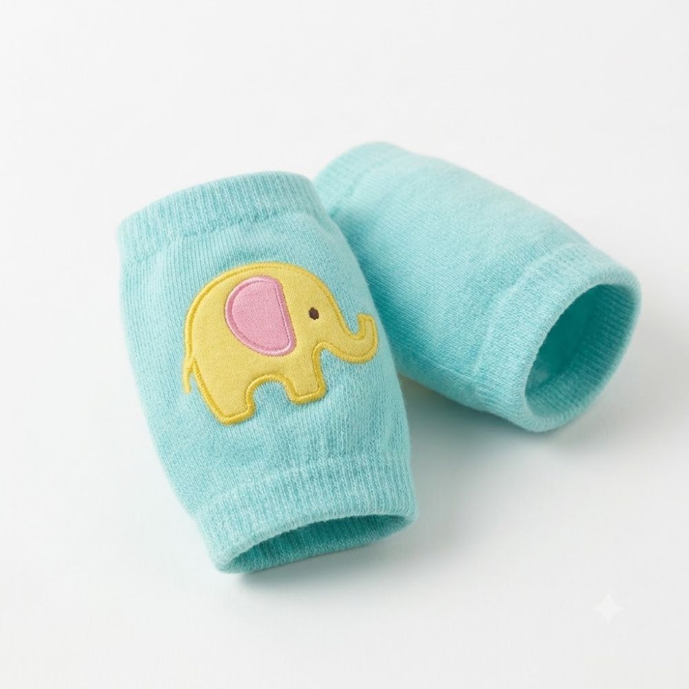 Rodilleras Antideslizantes para Gateo de Elefante Talla S Celeste