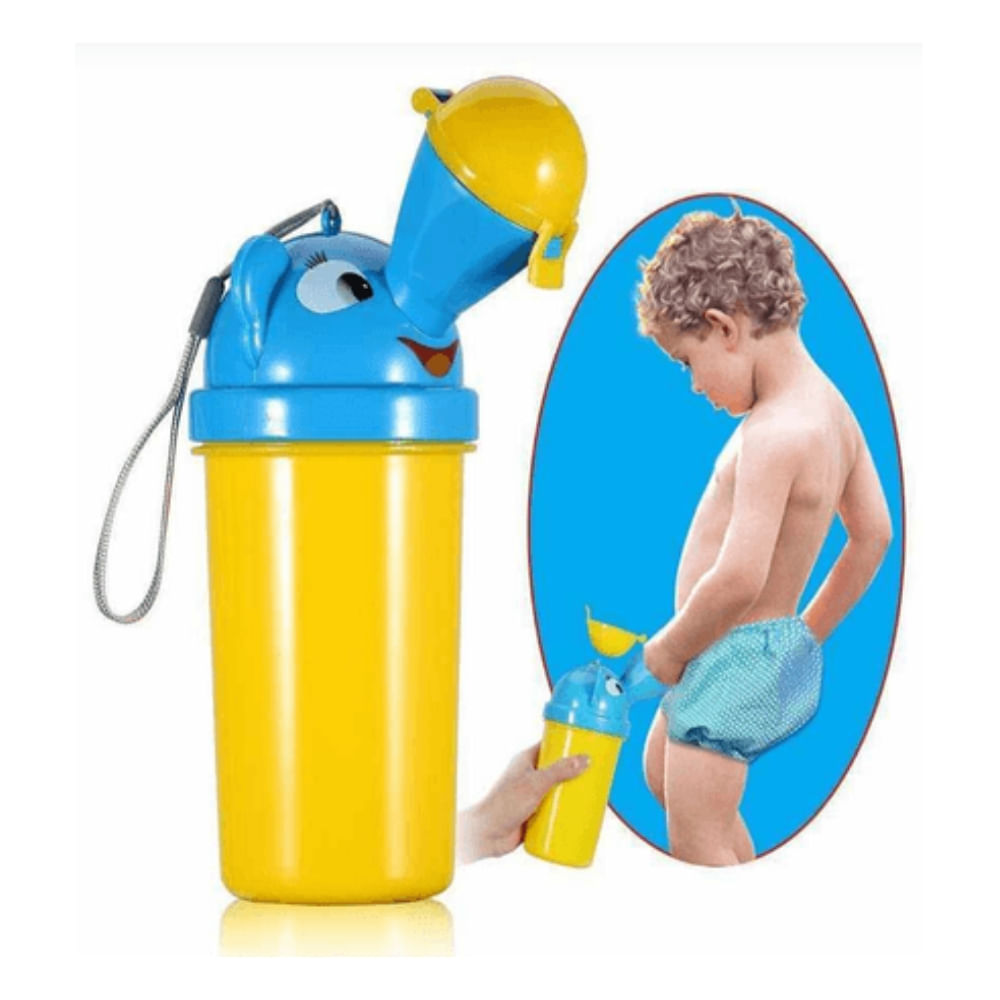 Urinario Portátil Entrenamiento de Elefante Amarillo con Celeste para Niño