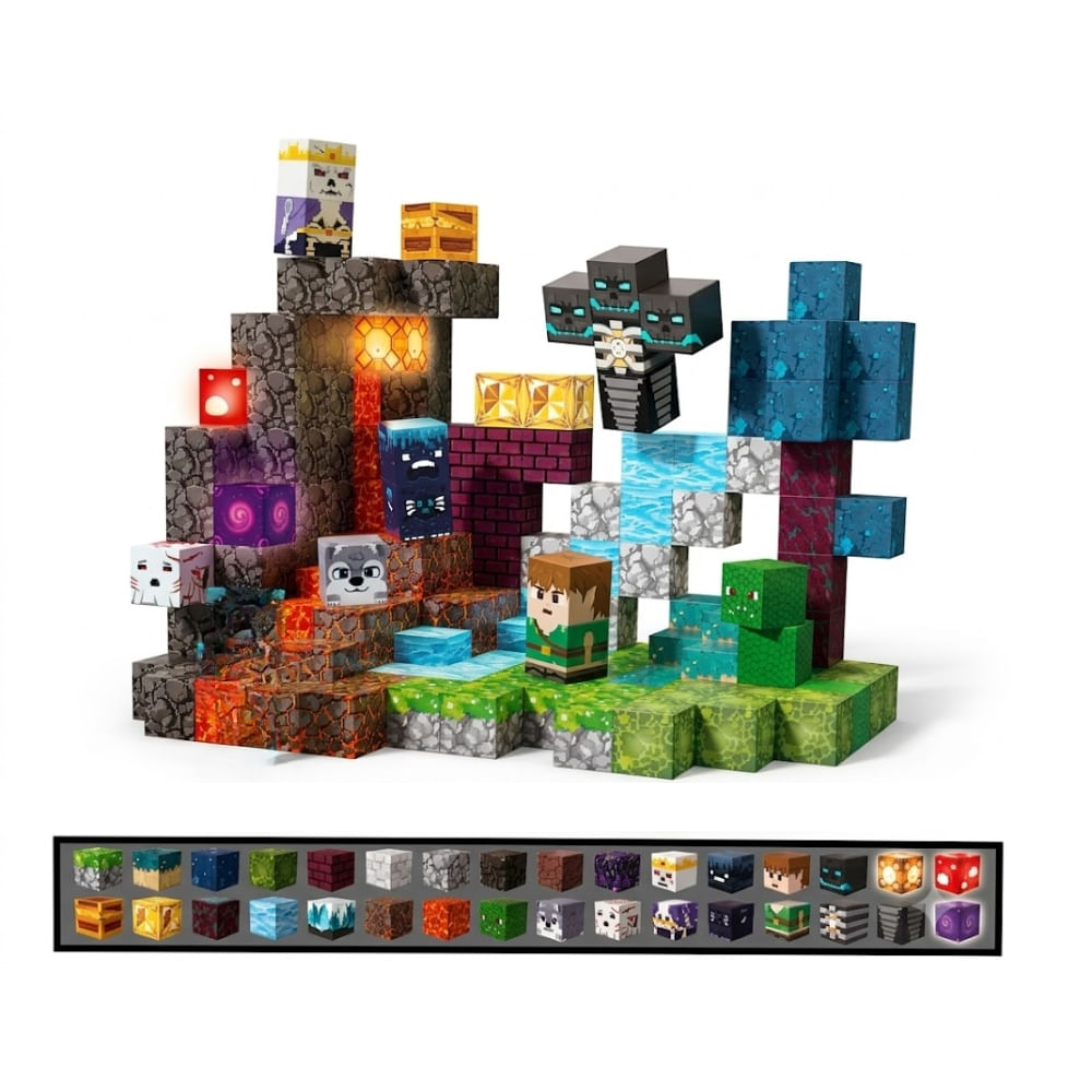 Bloques de Magneticos Cube Zone Hellish Adventure con Luces 200 piezas