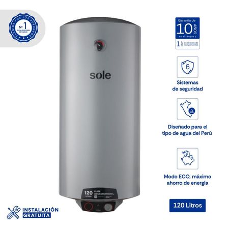 Terma Eléctrica Sole Elite 120L para Pared