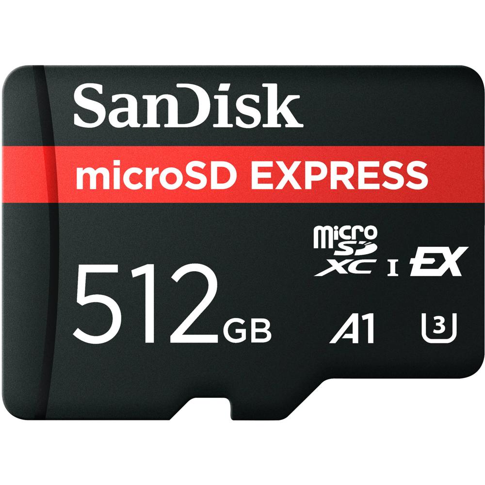 SanDisk microSD Express 512GB - PCIe 3.1 NVMe, 880 MB/s lectura, 650 MB/s escritura, resis