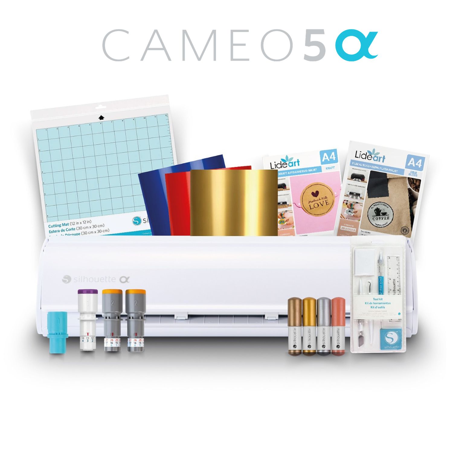 Combo Full Silhouette Cameo 5 Alpha Blanco y Cuchillas