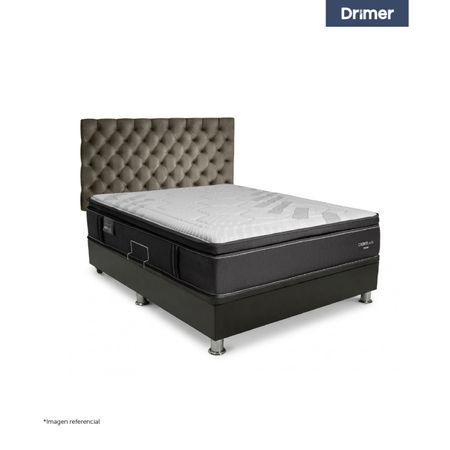 Dormitorio Praktibox Laqueado Cromopedic Queen Capitone Beige Vivid