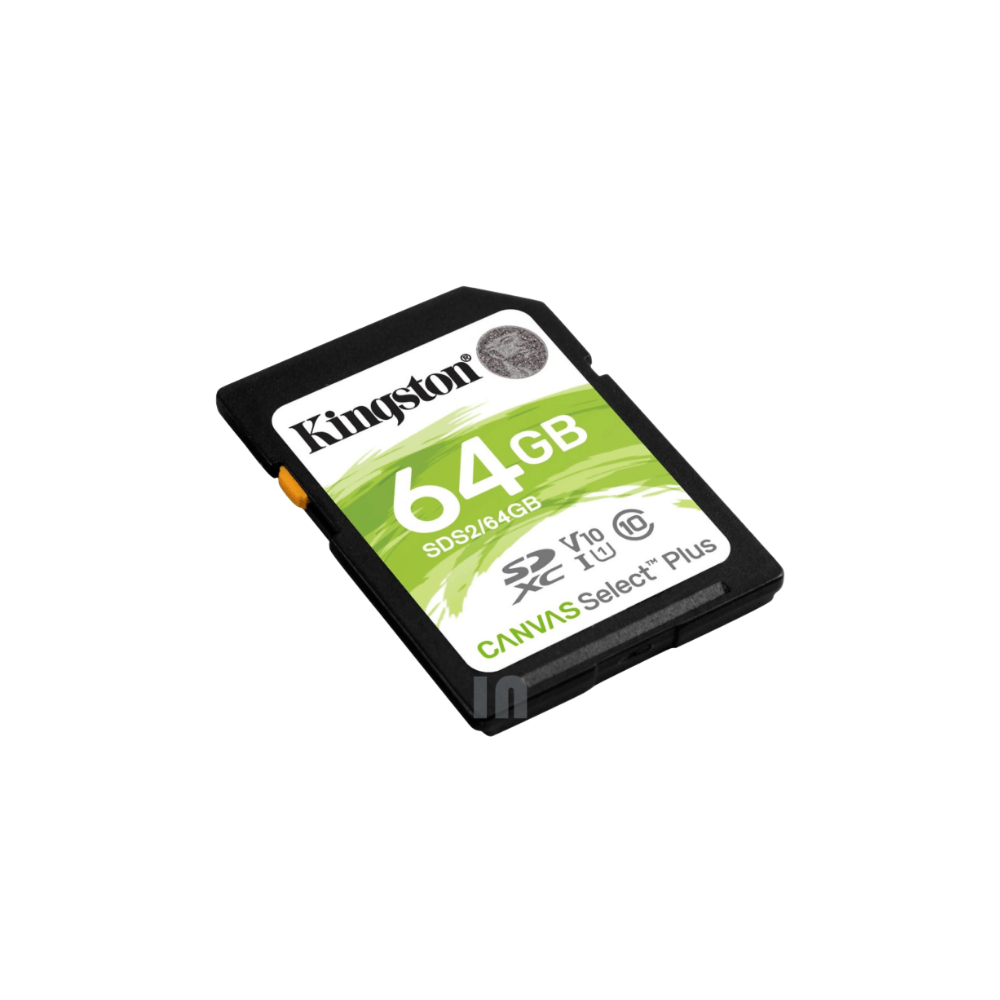 Tarjeta de Memoria Kingston Canvas Select Plus SD 64GB 100MBs Clase 10