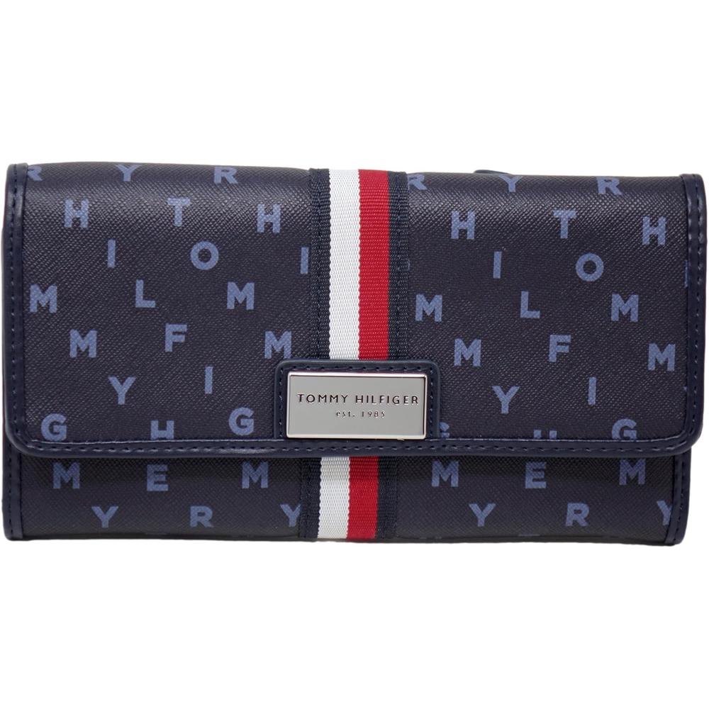 BILLETERA TOMMY HILFIGER WRISTLET LOGO NAVY MUJER