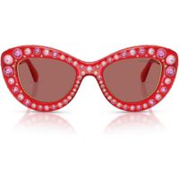 SWAROVSKI LENTES DE SOL SK6060 49 MM MUJER | TRANSPARENT RED/DARK VIOLET