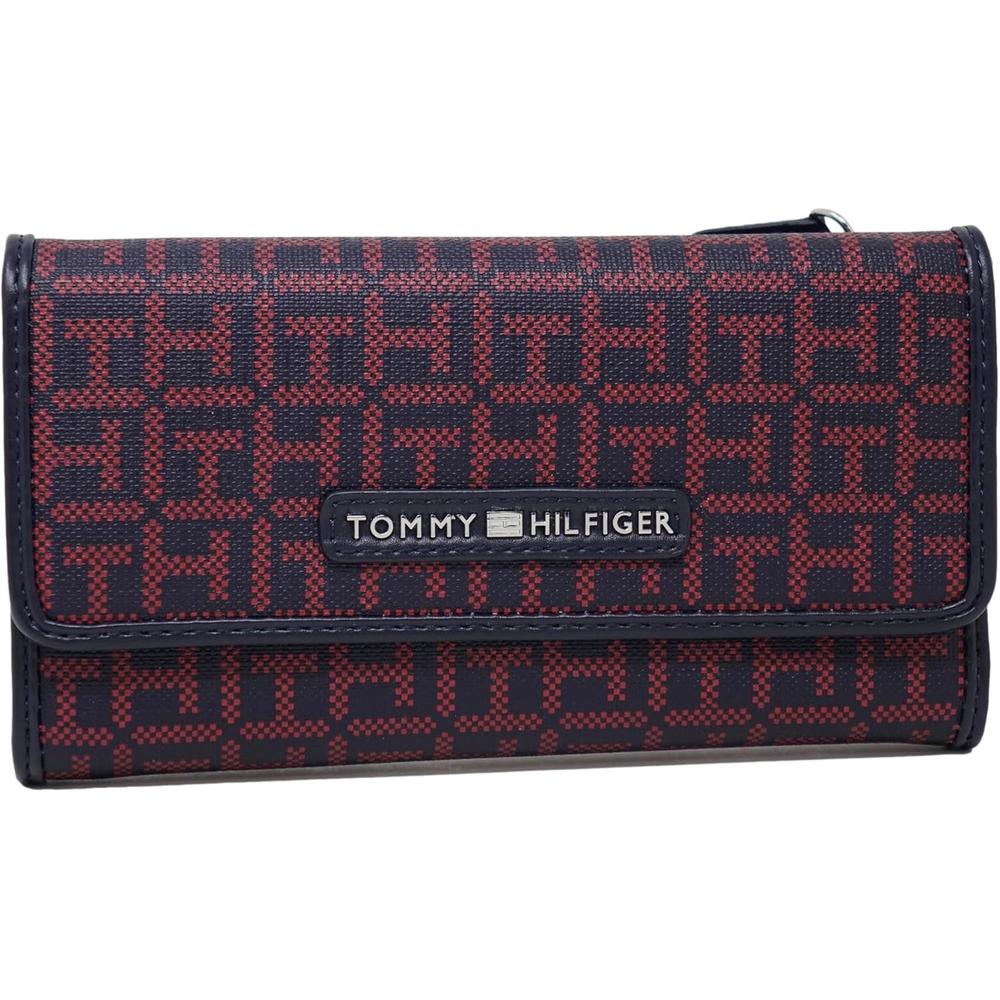 BILLETERA TOMMY HILFIGER PRINT LOGO RED NAVY MUJER