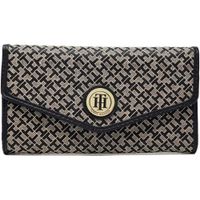 BILLETERA TOMMY HILFIGER CLUTCH MONOGRAM BLACK MUJER