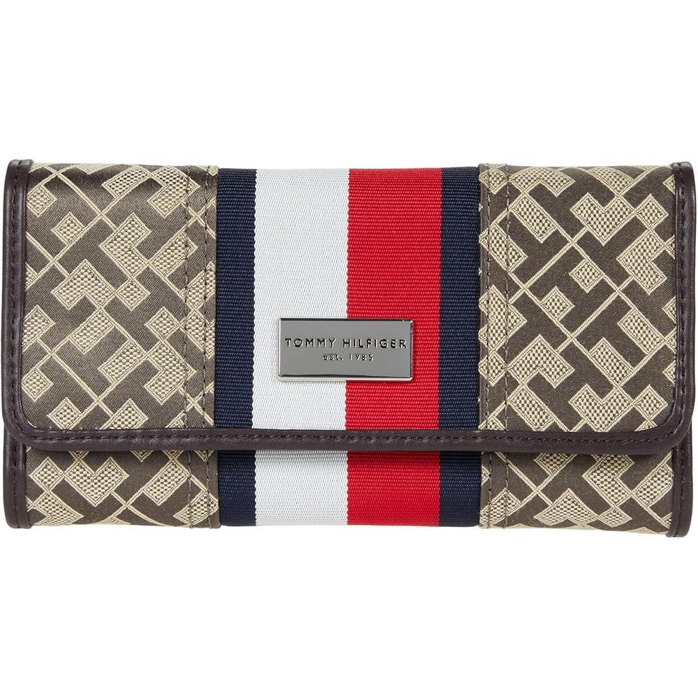 BILLETERA TOMMY HILFIGER CONTINENTAL KHAKI MUJER