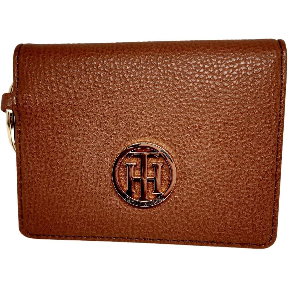 BILLETERA TOMMY HILFIGER CUERO LLAVERO GOLD BROWN MUJER