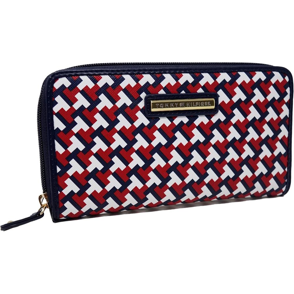 BILLETERA TOMMY HILFIGER CLUTCH LOGO TRICOLOR MUJER