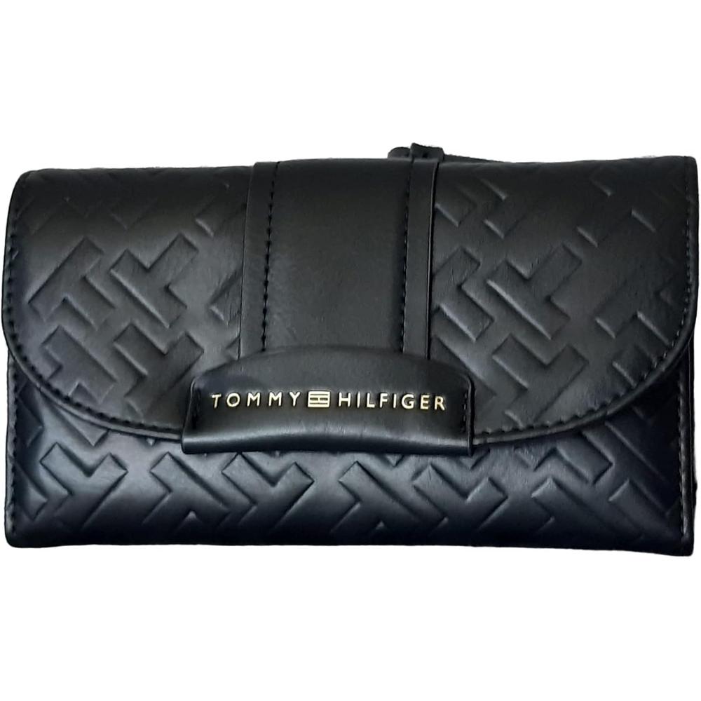 BILLETERA TOMMY HILFIGER CHECKBOOK RELIEVE BLACK MUJER