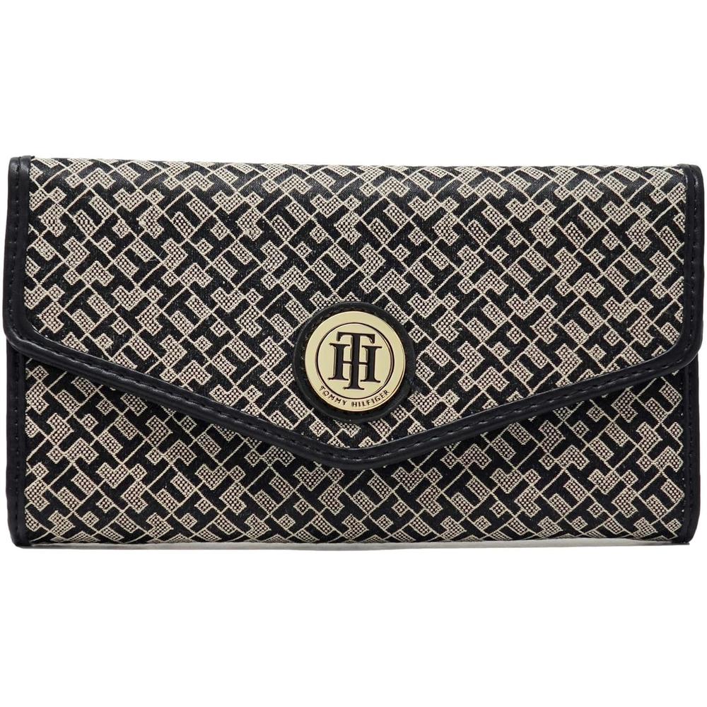 BILLETERA TOMMY HILFIGER ENVELOPE JACQUARD BLACK MUJER