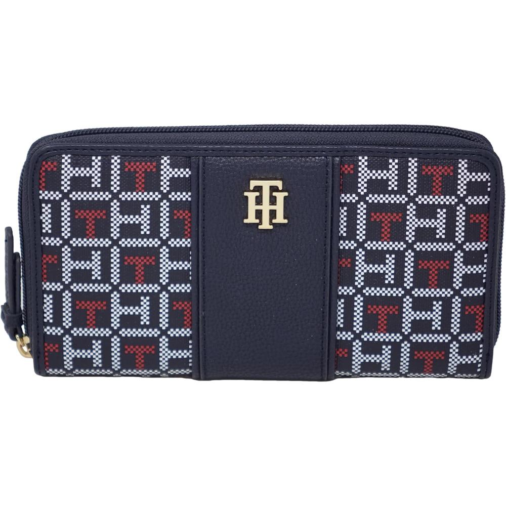 BILLETERA TOMMY HILFIGER CLUTCH LOGO BLACK MUJER