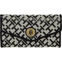 BILLETERA TOMMY HILFIGER CONTINENTAL BLACK AND BEIGE MUJER
