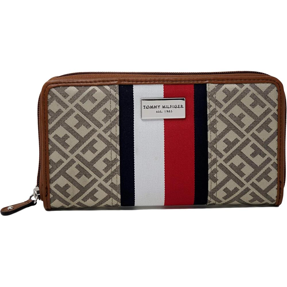 BILLETERA TOMMY HILFIGER CLUTCH KHAKI MUJER