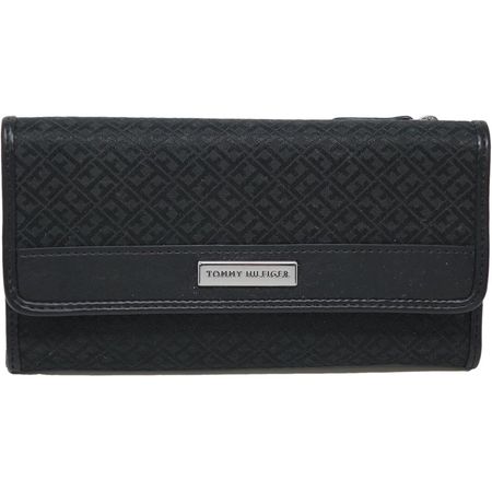BILLETERA TOMMY HILFIGER JACQUARD BLACK MUJER