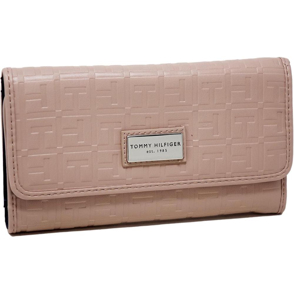 BILLETERA TOMMY HILFIGER EMBOSSED BLUSH PINK MUJER