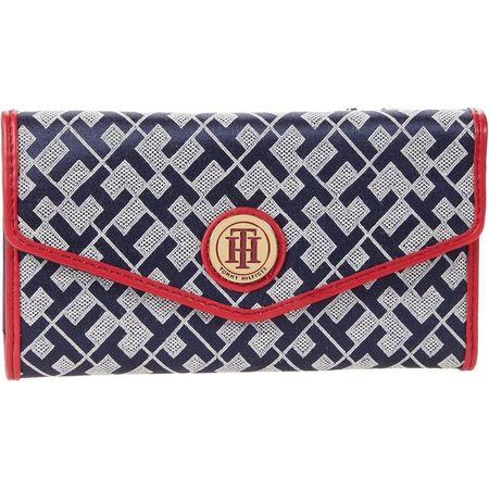 BILLETERA TOMMY HILFIGER JACQUARD RED NAVY MUJER
