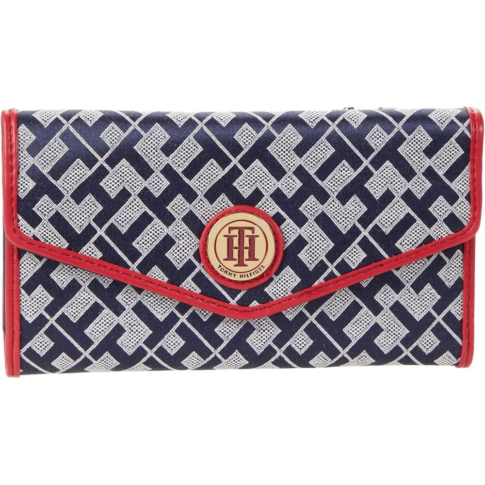 BILLETERA TOMMY HILFIGER JACQUARD RED NAVY MUJER