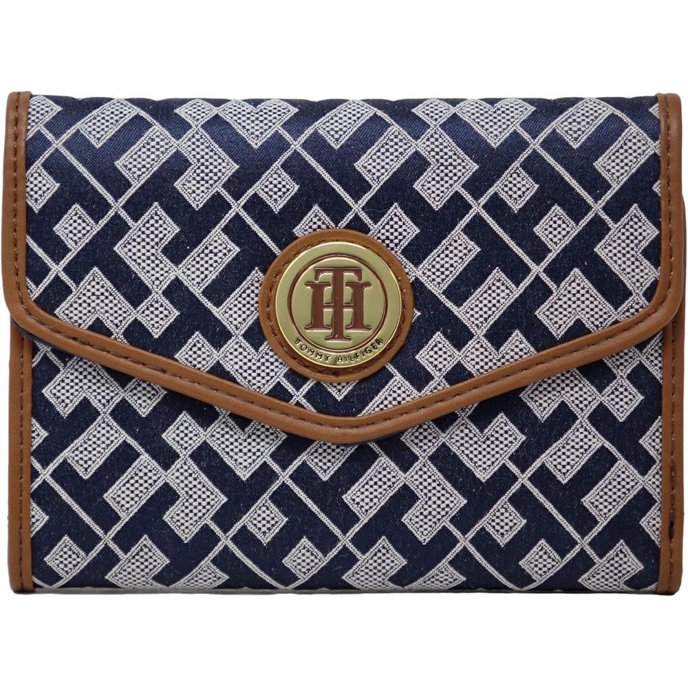 BILLETERA TOMMY HILFIGER SMALL JACQUARD NAVY MUJER