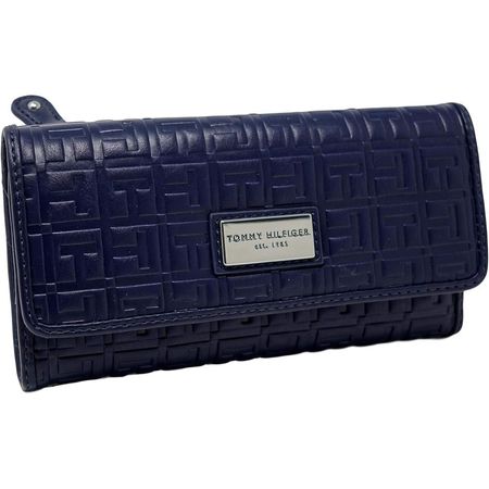 BILLETERA TOMMY HILFIGER EMBOSSED NAVY MUJER