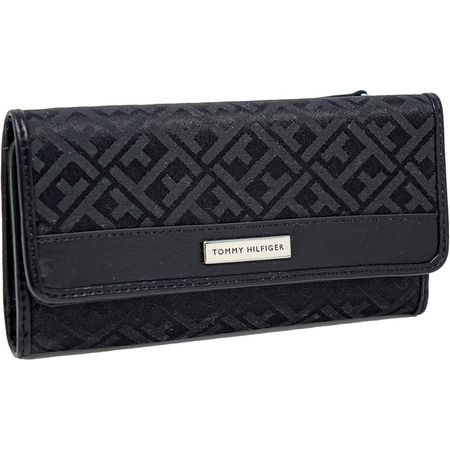 BILLETERA TOMMY HILFIGER JACQUARD NEGRO MUJER