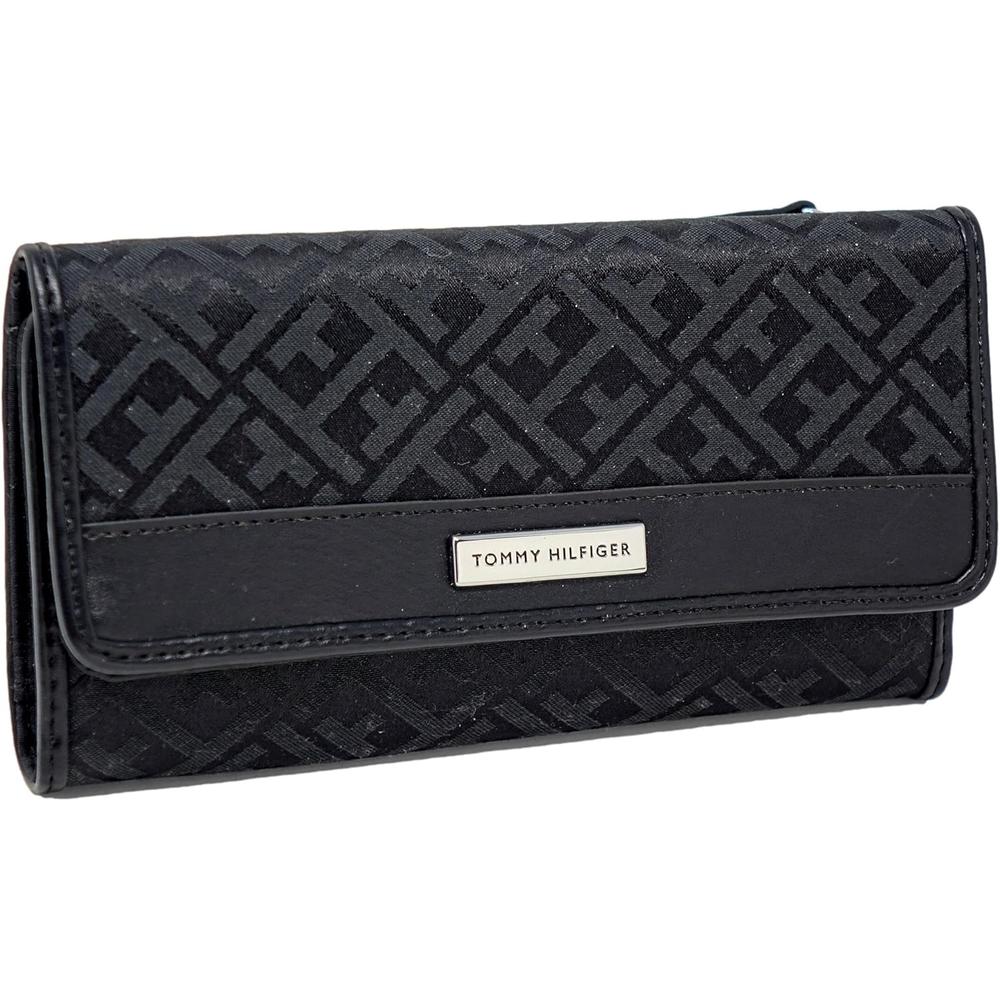 BILLETERA TOMMY HILFIGER JACQUARD NEGRO MUJER