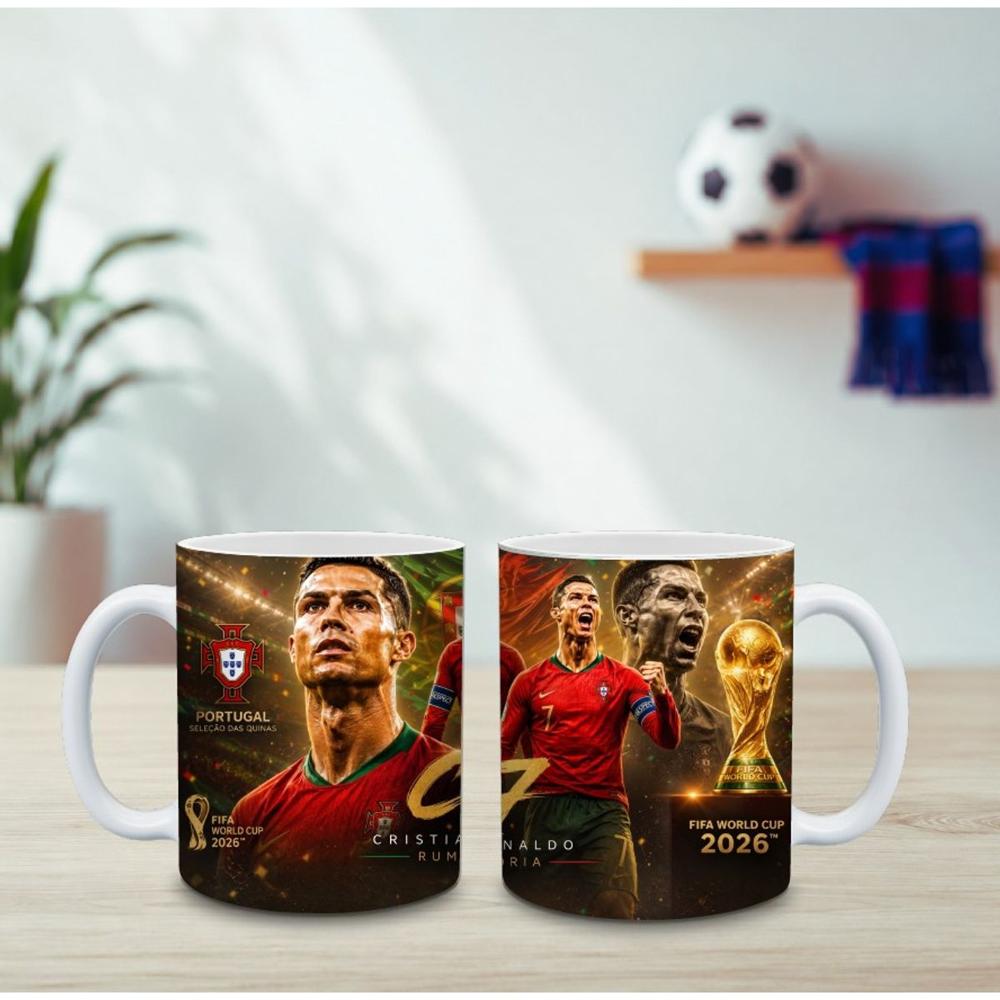 TAZA DE CR7, FUTBOL MUNDIAL PADRE, LEYENDA
