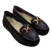 Mocasin Plataforma Mujer Corelli Gianella Cuero Negro