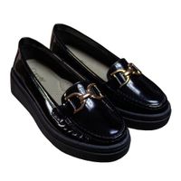 Mocasin Plataforma Mujer Corelli Gianella Charol Negro