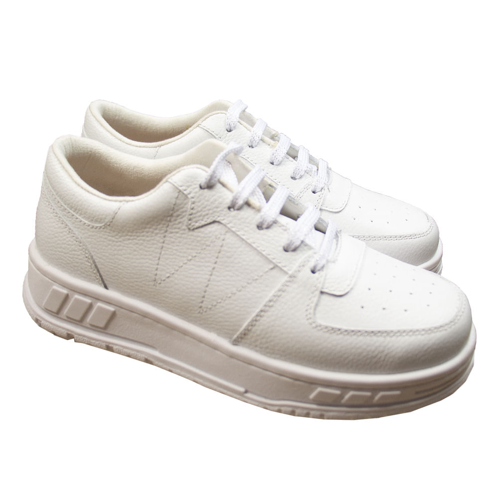 Zapatilla Plataforma Mujer Corelli Leona Cuero Blanco Talla 38