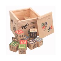 Juego Didactico Bloques de Madera Cubo ABC de 27 piezas Wood Blocks