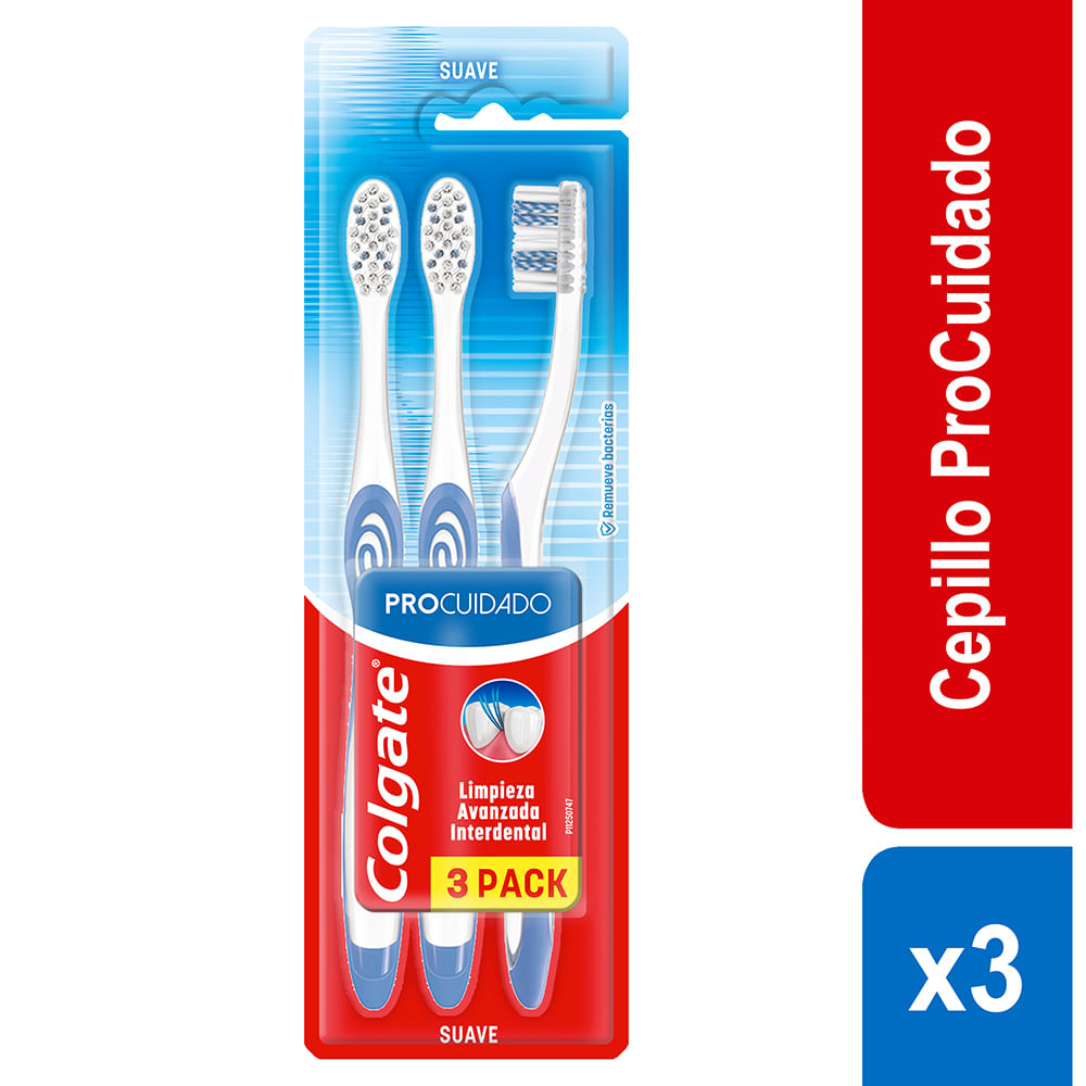 Cepillo de Dientes COLGATE Pro Cuidado Paquete 3un