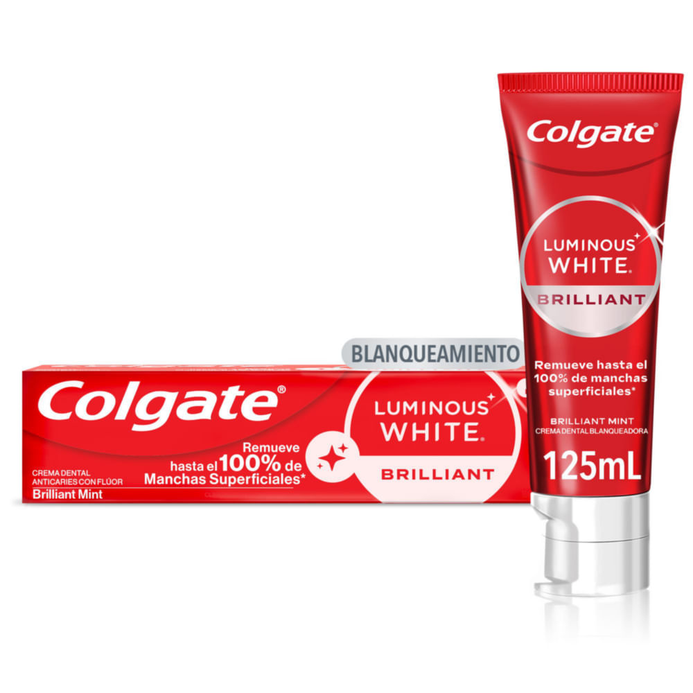 Pasta Dental COLGATE Luminous White Brilliant Blanqueadora Caja 125ml
